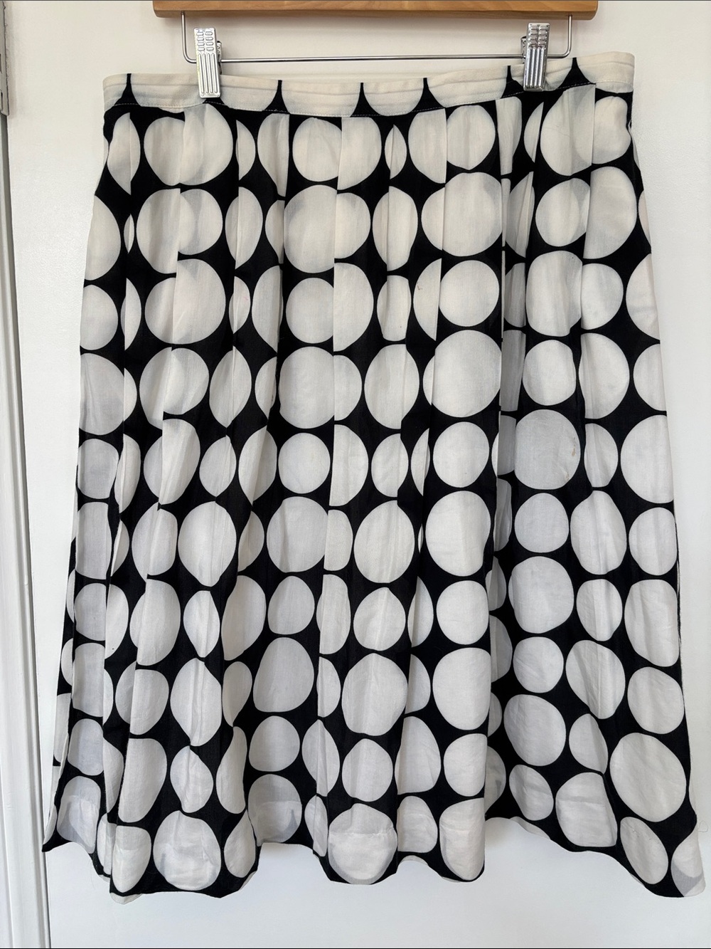 Anne Klein Black and White Polka Dot Maxi Skirt